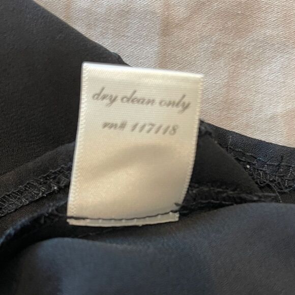 Mi Ami Black Chiffon Blouse w/ Gold Embellishments S - Picture 7 of 13